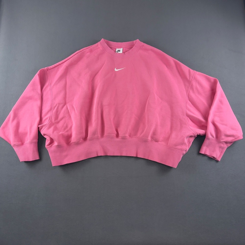 Nike Sportswear Phoenix Fleece Oversized Cropped Sweatshirt Pink DQ5761-684 XL